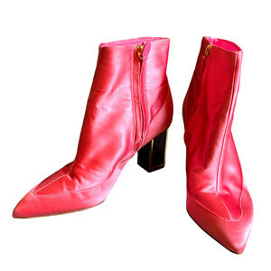 DIANE VON FURSTENBURG PINK SATIN CAINTA BOOT SZ 7